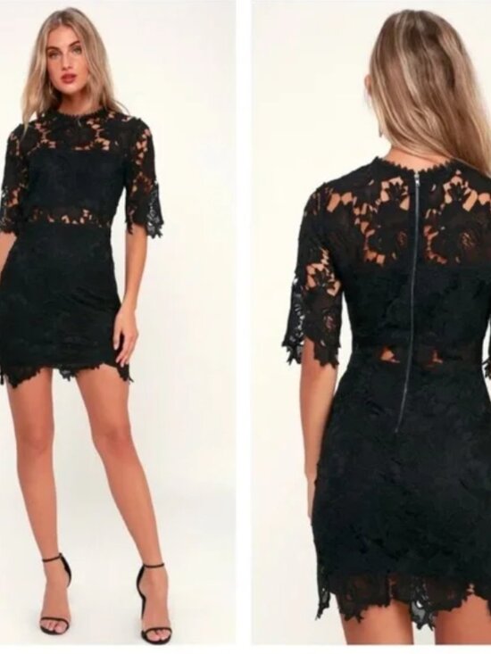 Lulus Dresses & Skirts - Lulu's Black Lace Dress